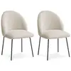 Image de Bobochic lot de chaises lalie tissu velours côtelé et pieds métal noir beige LALIE