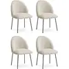 Image de Bobochic lot de chaises lalie tissu velours côtelé et pieds métal noir beige LALIE