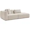 Image de Bobochic canapé droit fixe 3 places leopold tissu chiné beige accoudoir gauche LEOPOLD
