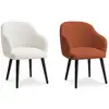 Image de Bobochic lot de chaises sophie tissu bouclette et pieds scandinaves noirs blanc et orange SOPHIE