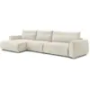 Image de Bobochic canapé grand angle incurvé fixe aden beige angle gauche ADEN