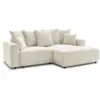Image de Bobochic canapé d'angle convertible coffre atilla tissu chiné blanc angle droit ATILLA