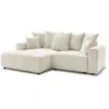 Image de Bobochic canapé d'angle convertible coffre atilla tissu chiné blanc angle gauche ATILLA