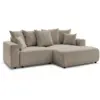 Image de Bobochic canapé d'angle convertible coffre atilla tissu chiné taupe angle droit ATILLA