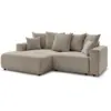 Image de Bobochic canapé d'angle convertible coffre atilla tissu chiné taupe angle gauche ATILLA