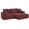 Image de Bobochic canapé d'angle convertible coffre atilla tissu chiné rouge angle droit ATILLA