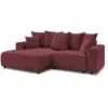 Image de Bobochic canapé d'angle convertible coffre atilla tissu chiné rouge angle gauche ATILLA
