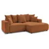 Image de Bobochic canapé d'angle convertible coffre atilla tissu chiné orange angle droit ATILLA