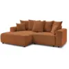 Image de Bobochic canapé d'angle convertible coffre atilla tissu chiné orange angle gauche ATILLA