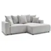 Image de Bobochic canapé d'angle convertible coffre atilla tissu chiné gris clair angle droit ATILLA