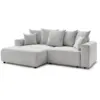 Image de Bobochic canapé d'angle convertible coffre atilla tissu chiné gris clair angle gauche ATILLA