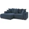 Image de Bobochic canapé d'angle convertible coffre atilla tissu chiné bleu angle gauche ATILLA