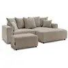 Image de Bobochic canapé d'angle convertible coffre atilla tissu chiné avec pouf taupe angle droit ATILLA