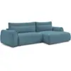 Image de Bobochic canapé d'angle incurvé fixe aden bleu clair angle droit ADEN