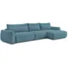 Image de Bobochic canapé grand angle incurvé fixe aden bleu clair angle droit ADEN