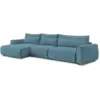 Image de Bobochic canapé grand angle incurvé fixe aden bleu clair angle gauche ADEN