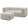 Image de Bobochic canapé droit fixe 3 places cloud avec pouf beige CLOUD