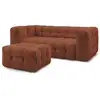 Image de Bobochic canapé droit fixe 3 places cloud avec pouf orange CLOUD
