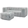 Image de Bobochic canapé droit fixe 3 places cloud avec pouf gris clair CLOUD