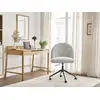 Image de Bobochic chaise de bureau lalie tissu chiné et pietement à roulettes avec hauteur ajustable gris clair LALIE