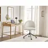 Image de Bobochic chaise de bureau lalie tissu velours côtelé et pietement à roulettes avec hauteur ajustable beige LALIE
