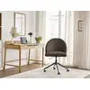 Image de Bobochic chaise de bureau lalie tissu velours côtelé et pietement à roulettes avec hauteur ajustable marron LALIE