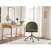 Image de Bobochic chaise de bureau lalie tissu velours côtelé et pietement à roulettes avec hauteur ajustable vert clair LALIE