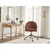 Image de Bobochic chaise de bureau lalie tissu velours côtelé et pietement à roulettes avec hauteur ajustable orange LALIE