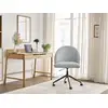 Image de Bobochic chaise de bureau lalie tissu velours côtelé et pietement à roulettes avec hauteur ajustable gris clair LALIE