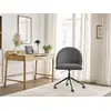 Image de Bobochic chaise de bureau lalie tissu velours côtelé et pietement à roulettes avec hauteur ajustable gris foncé LALIE