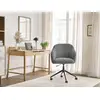 Image de Bobochic chaise de bureau sophie tissu chiné et pietement à roulettes avec hauteur ajustable gris foncé SOPHIE
