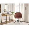 Image de Bobochic chaise de bureau sophie tissu velours côtelé et pietement à roulettes avec hauteur ajustable orange SOPHIE