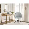Image de Bobochic chaise de bureau sophie tissu velours côtelé et pietement à roulettes avec hauteur ajustable gris clair SOPHIE