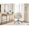 Image de Bobochic chaise de bureau sophie tissu bouclette et pietement à roulettes avec hauteur ajustable beige SOPHIE