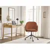 Image de Bobochic chaise de bureau sophie tissu bouclette et pietement à roulettes avec hauteur ajustable orange SOPHIE