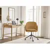 Image de Bobochic chaise de bureau sophie tissu bouclette et pietement à roulettes avec hauteur ajustable jaune SOPHIE