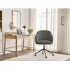Image de Bobochic chaise de bureau sophie tissu bouclette et pietement à roulettes avec hauteur ajustable gris foncé SOPHIE