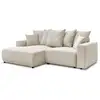Image de Bobochic canapé d'angle convertible coffre atilla velours côtelé beige angle gauche ATILLA