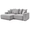 Image de Bobochic canapé d'angle convertible coffre atilla velours côtelé gris clair angle gauche ATILLA