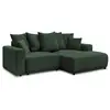 Image de Bobochic canapé d'angle convertible coffre atilla velours côtelé vert foncé angle droit ATILLA