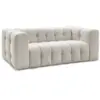 Image de Bobochic canapé droit convertible ouverture express 3 places cloud tissu lisse beige CLOUD