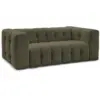 Image de Bobochic canapé droit convertible ouverture express 3 places cloud tissu lisse vert CLOUD