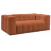 Image de Bobochic canapé droit convertible ouverture express 3 places cloud tissu bouclette orange CLOUD