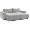 Image de Bobochic canapé droit fixe 4 places arsene assise profonde tissu chiné gris clair ARSENE