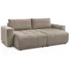 Image de Bobochic canapé droit fixe 4 places arsene assise profonde velours taupe ARSENE