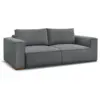 Image de Bobochic canapé droit convertible coffre chelsea gros côtelé doux gris foncé CHELSEA