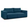 Image de Bobochic canapé droit convertible coffre chelsea gros côtelé doux bleu foncé CHELSEA