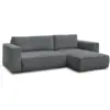 Image de Bobochic canapé d'angle réversible convertible coffre chelsea gros côtelé doux gris foncé réversible CHELSEA