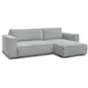 Image de Bobochic canapé d'angle réversible convertible coffre chelsea gros côtelé doux gris clair réversible CHELSEA