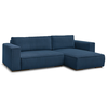 Image de Bobochic canapé d'angle réversible convertible coffre chelsea gros côtelé doux bleu foncé réversible CHELSEA